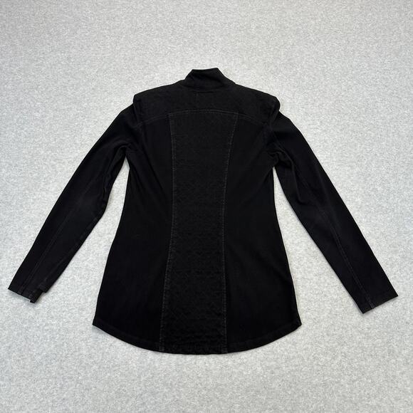 Liverpool Nereus Quilted Panel Denim Jacket Womens S Black Full Zip Thumb Holes - Picture 10 of 12